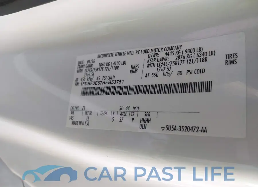 1FDBF3E67HEB53751# 9