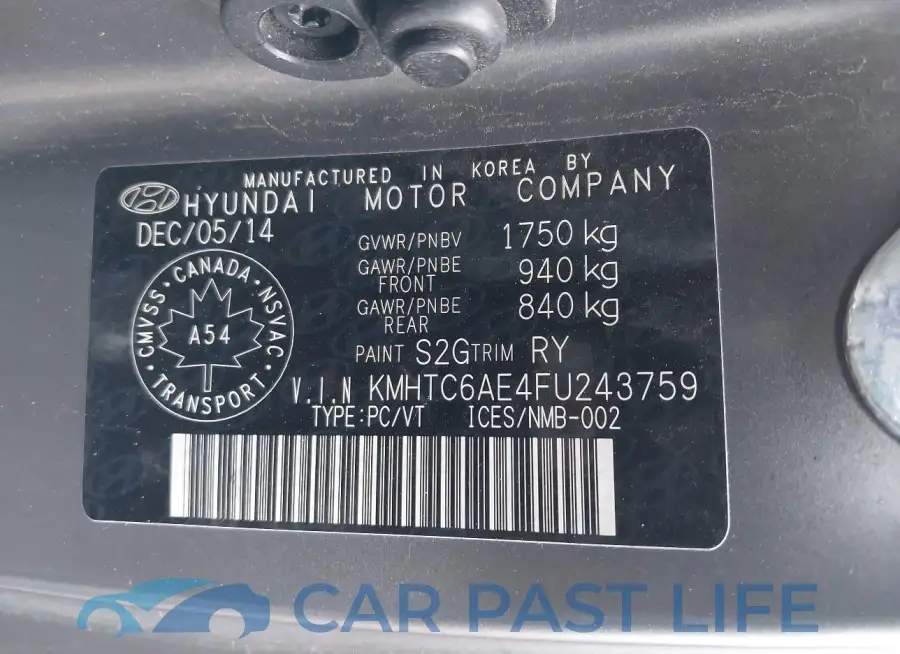 KMHTC6AE4FU243759# 9