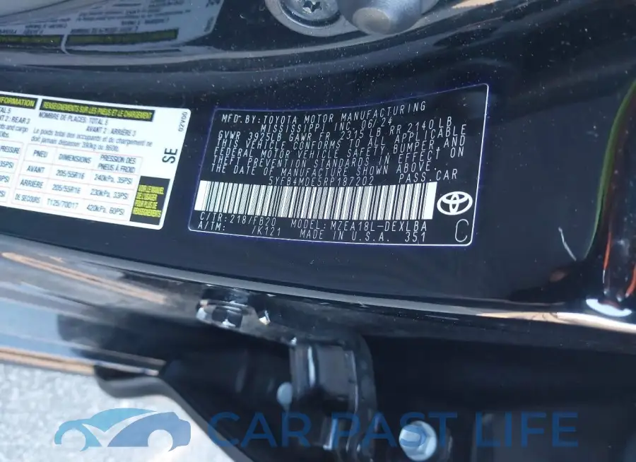 5YFB4MDE5RP187202# 9