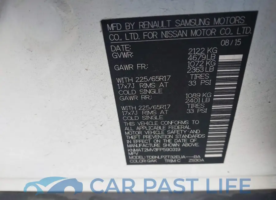 KNMAT2MV3FP590319# 9