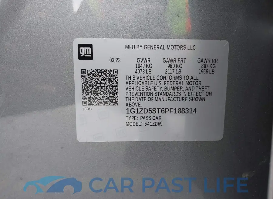 1G1ZD5ST6PF188314# 9