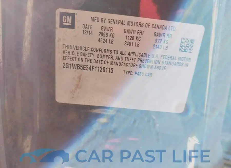 2G1WB5E34F1130115# 9