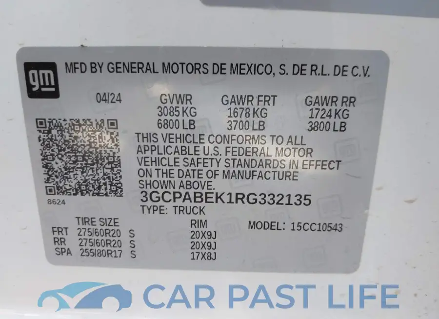 3GCPABEK1RG332135# 9