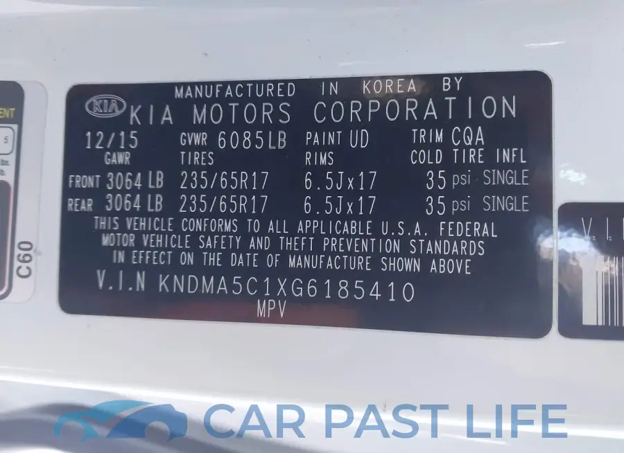 KNDMA5C1XG6185410# 9