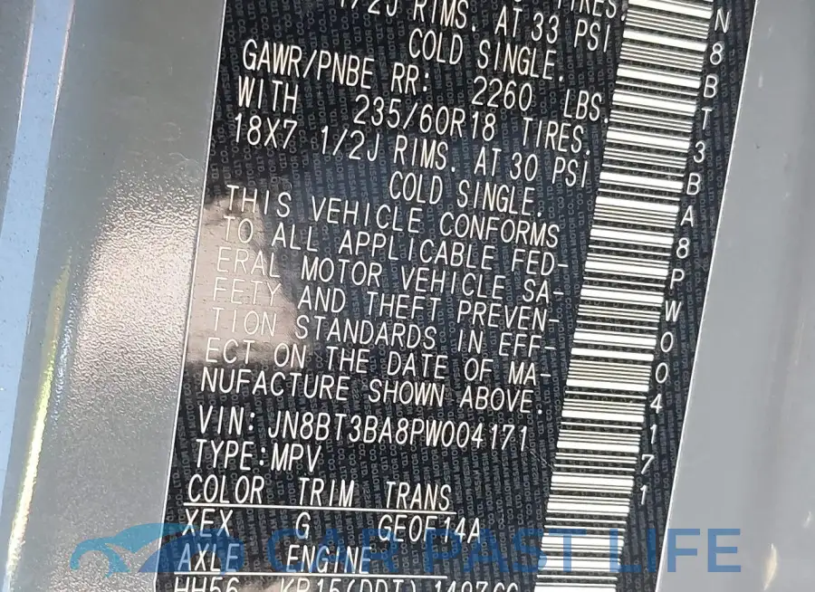 JN8BT3BA8PW004171# 9