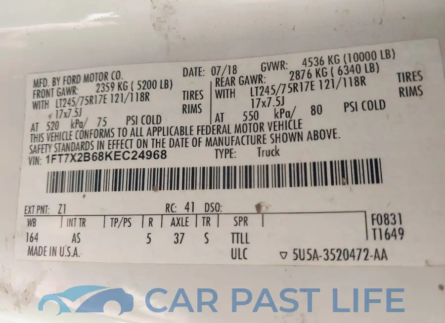 1FT7X2B68KEC24968# 9
