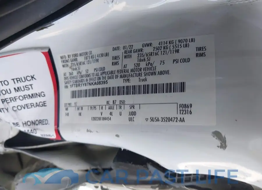 1FTBR1Y87NKA08395# 9