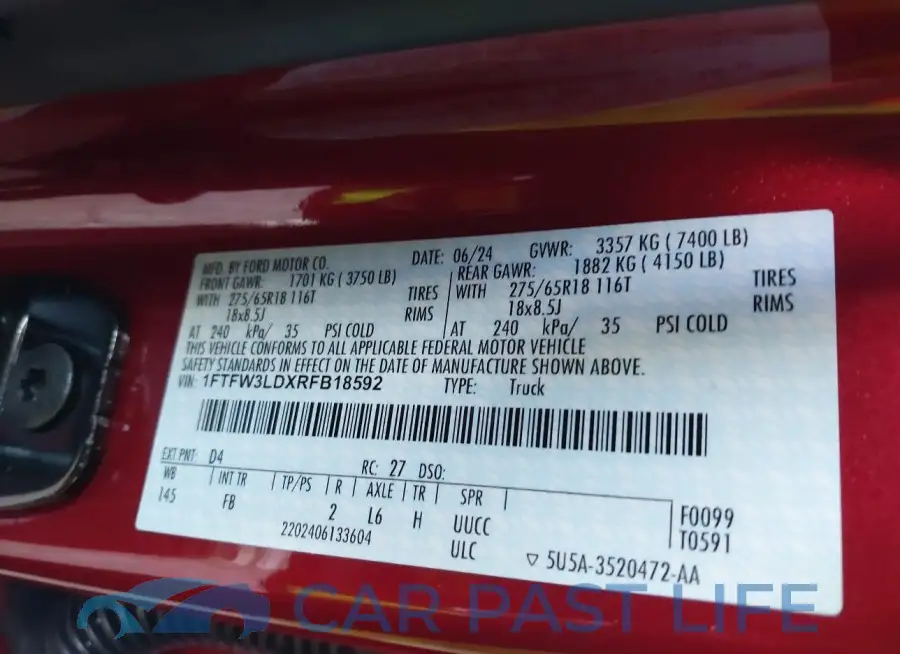 1FTFW3LDXRFB18592# 9
