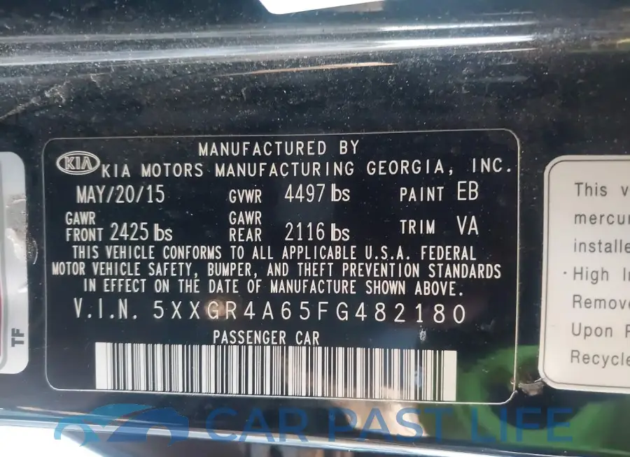 5XXGR4A65FG482180# 9