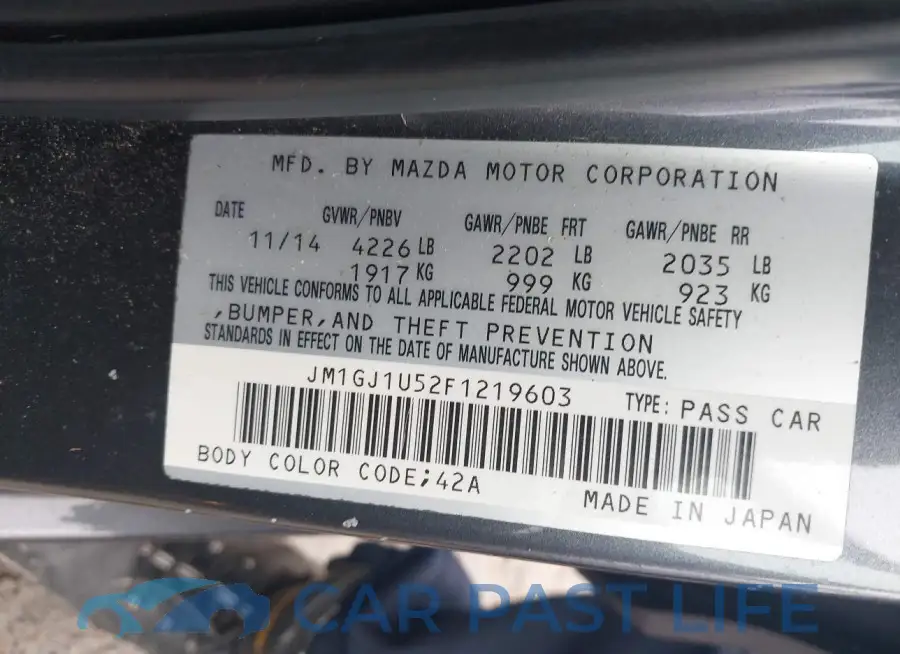 JM1GJ1U52F1219603# 9