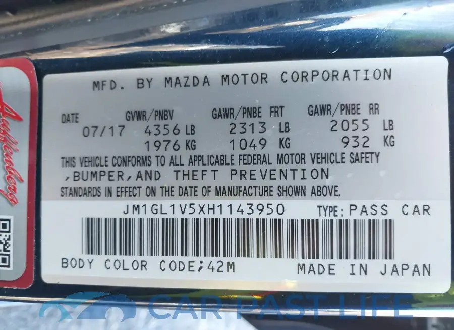 JM1GL1V5XH1143950# 9