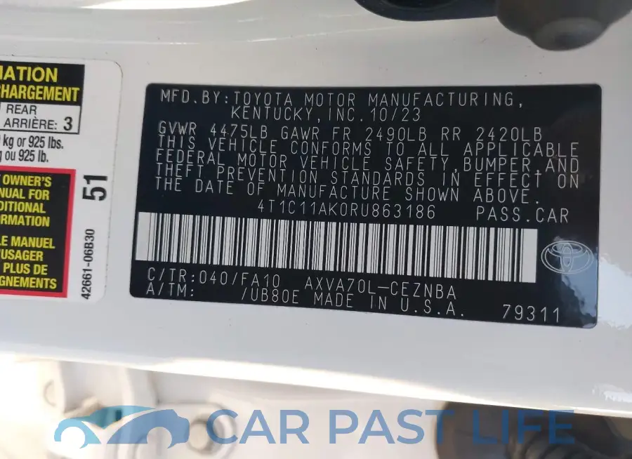 4T1C11AK0RU863186# 9