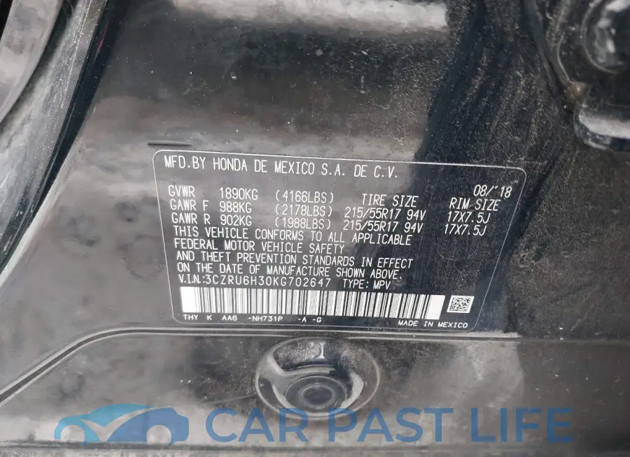 3CZRU6H30KG702647# 9