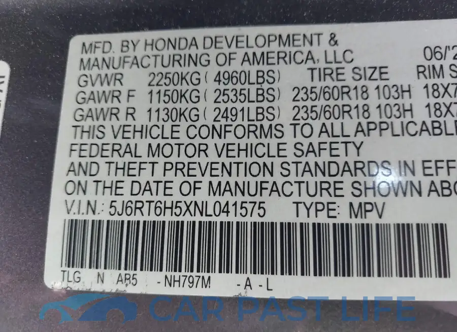 5J6RT6H5XNL041575# 9