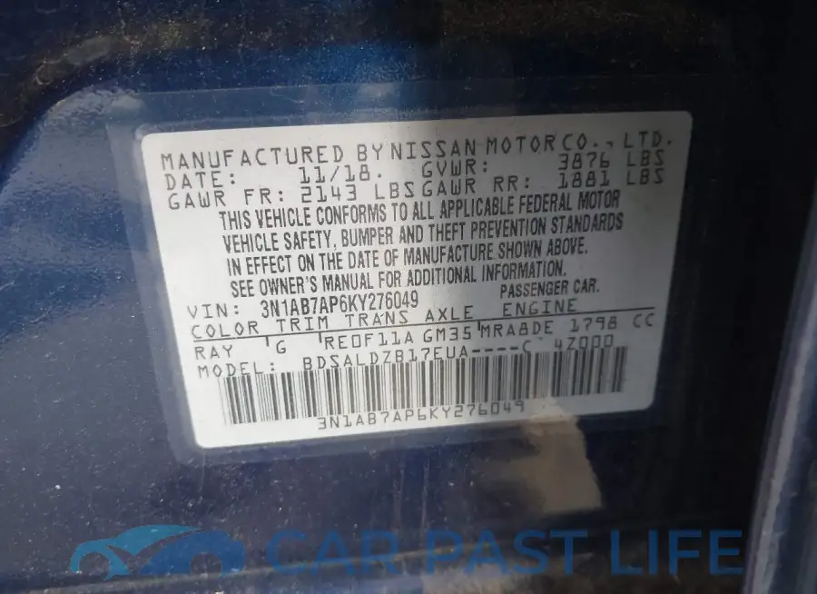 3N1AB7AP6KY276049# 9