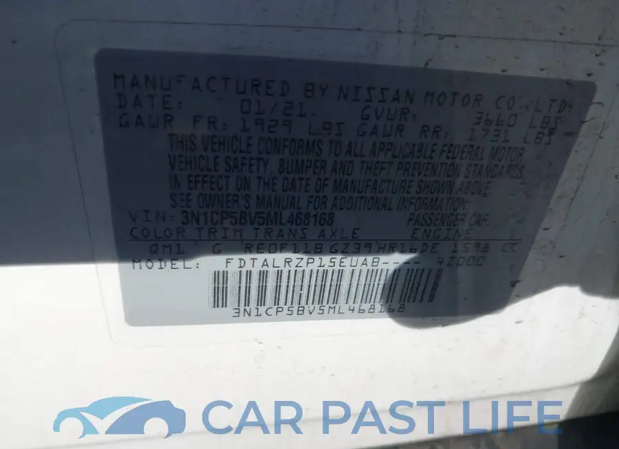 3N1CP5BV5ML468168# 9