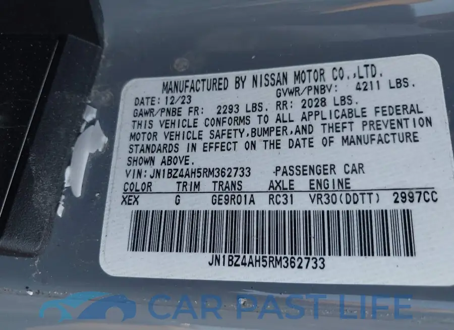 JN1BZ4AH5RM362733# 9