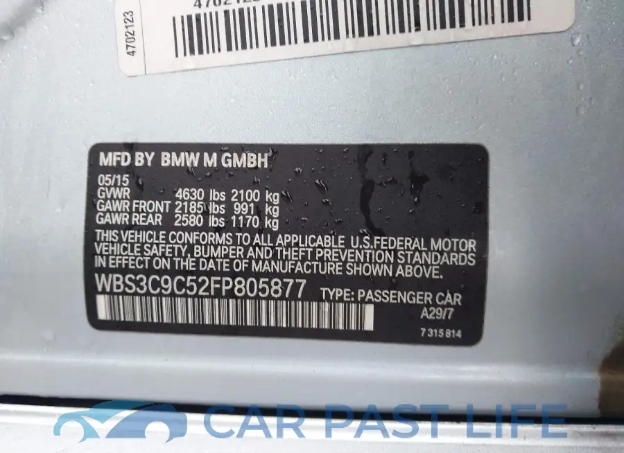 WBS3C9C52FP805877# 9