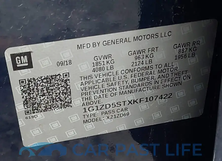1G1ZD5STXKF107422# 9