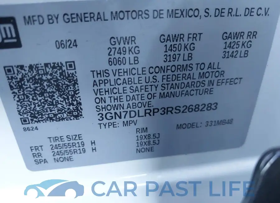3GN7DLRP3RS268283# 9