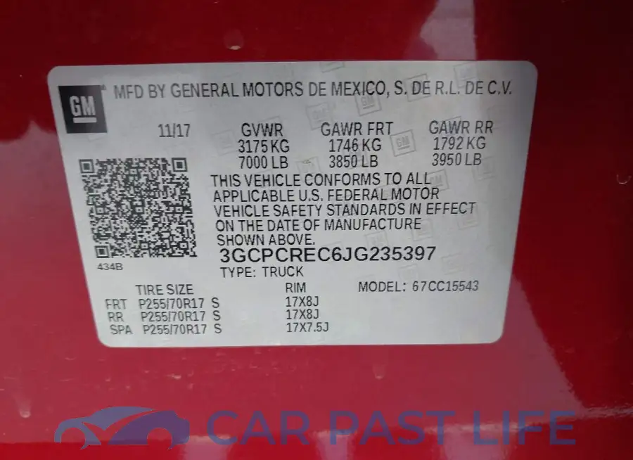 3GCPCREC6JG235397# 9
