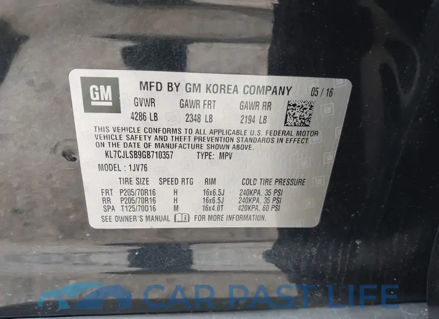 KL7CJLSB9GB710357# 9