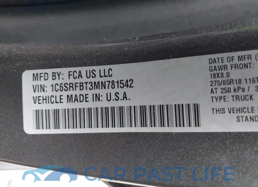 1C6SRFBT3MN781542# 9