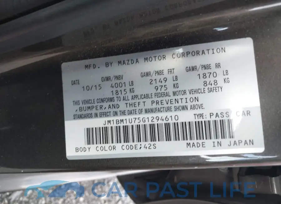 JM1BM1U75G1294610# 9