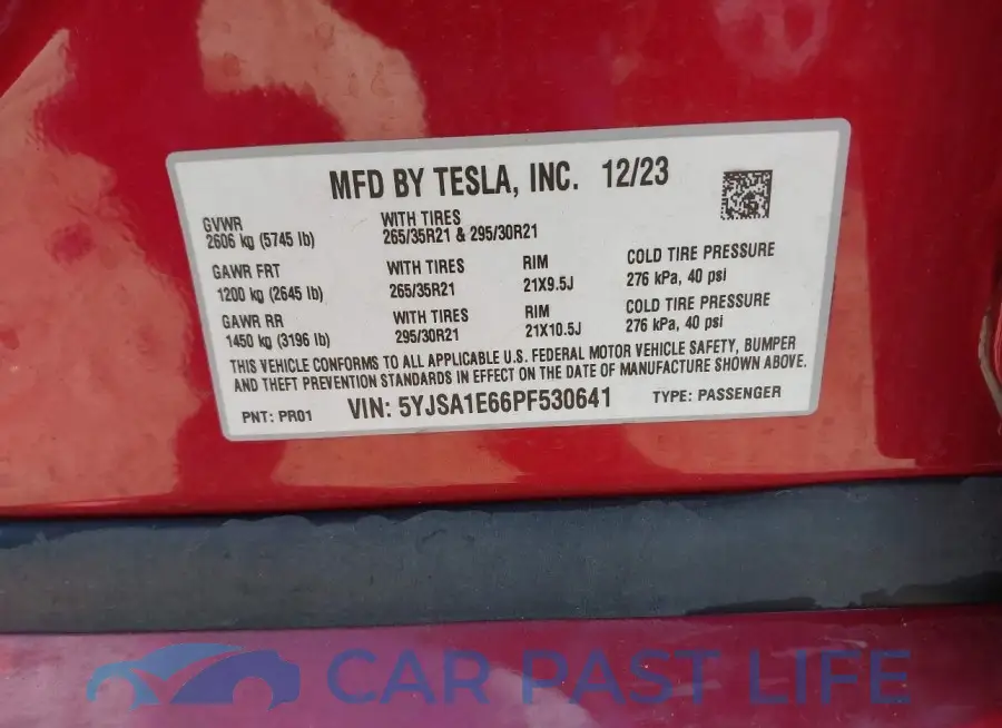 5YJSA1E66PF530641# 9