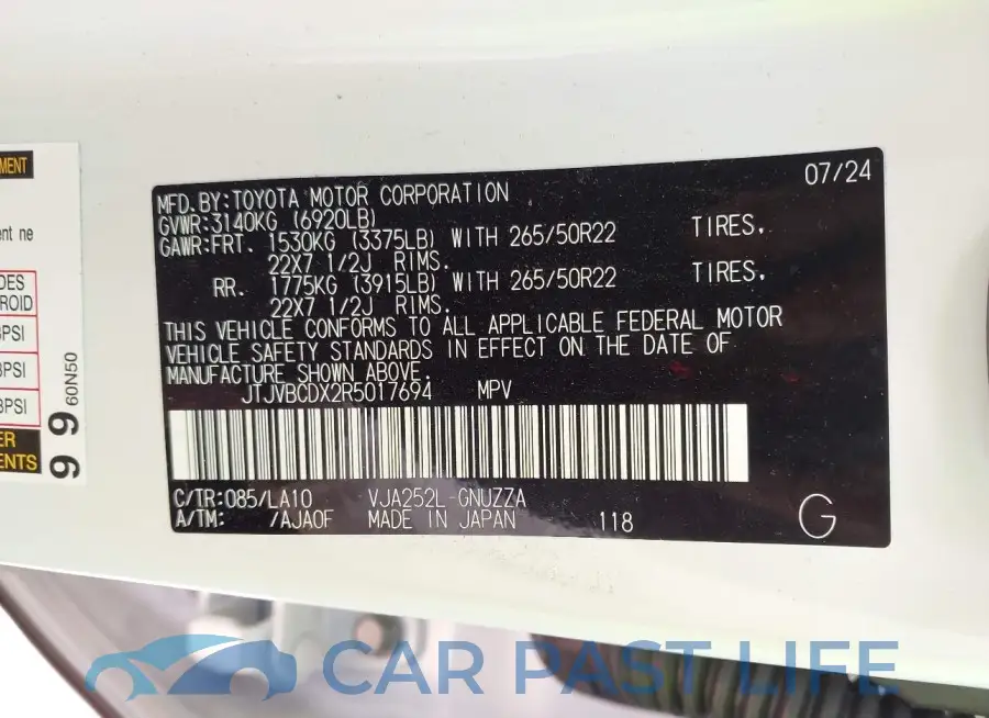 JTJVBCDX2R5017694# 9