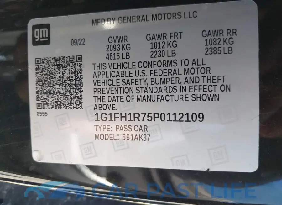 1G1FH1R75P0112109# 9