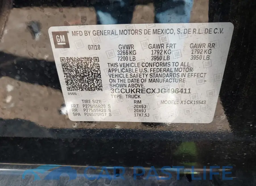 3GCUKRECXJG496411# 9