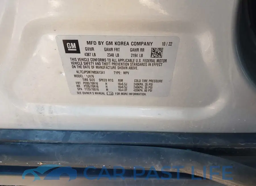 KL7CJPSM7NB561341# 9