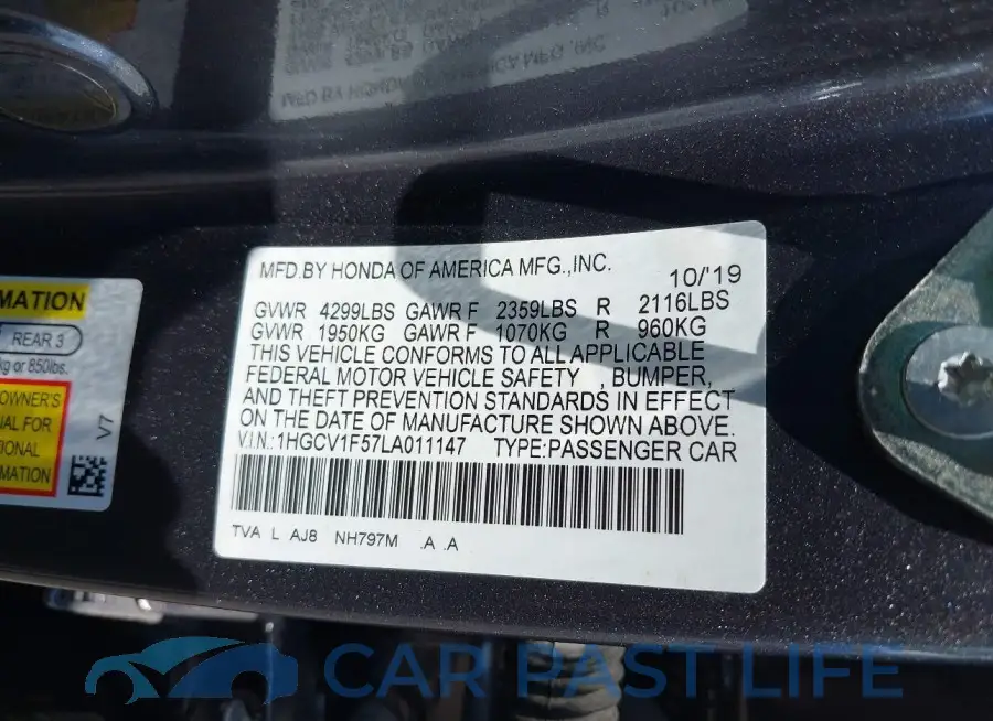 1HGCV1F57LA011147# 9