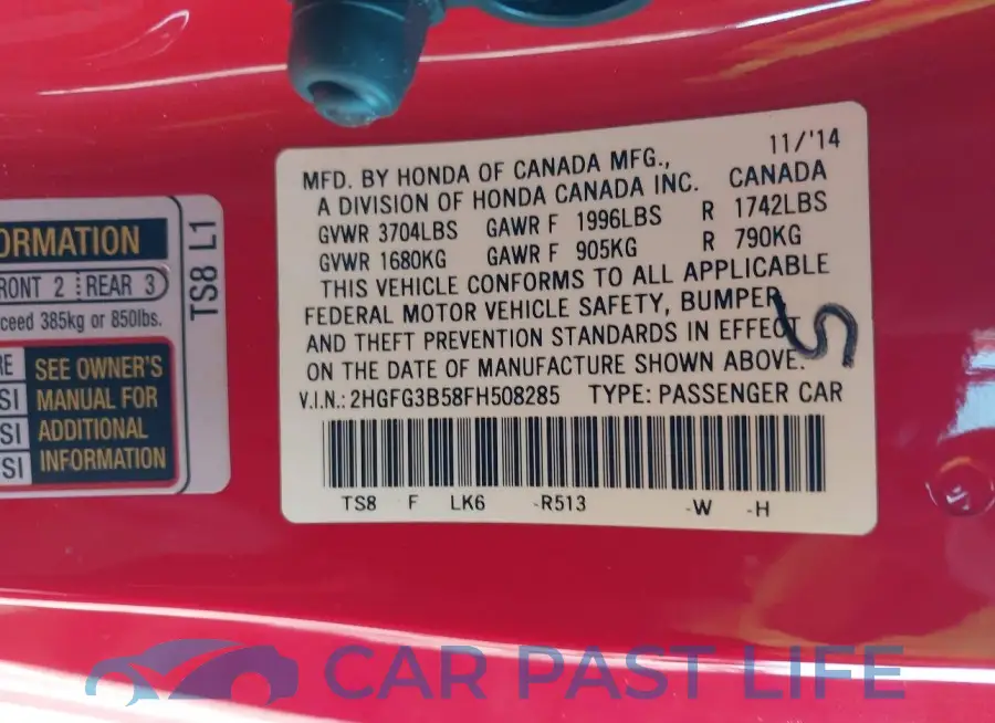 2HGFG3B58FH508285# 8
