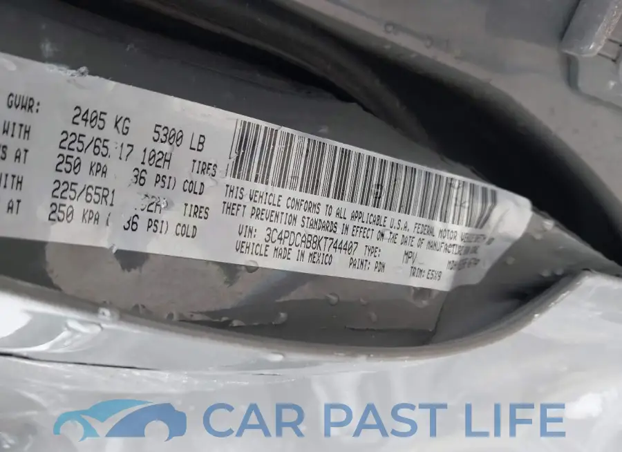 3C4PDCAB8KT744407# 9