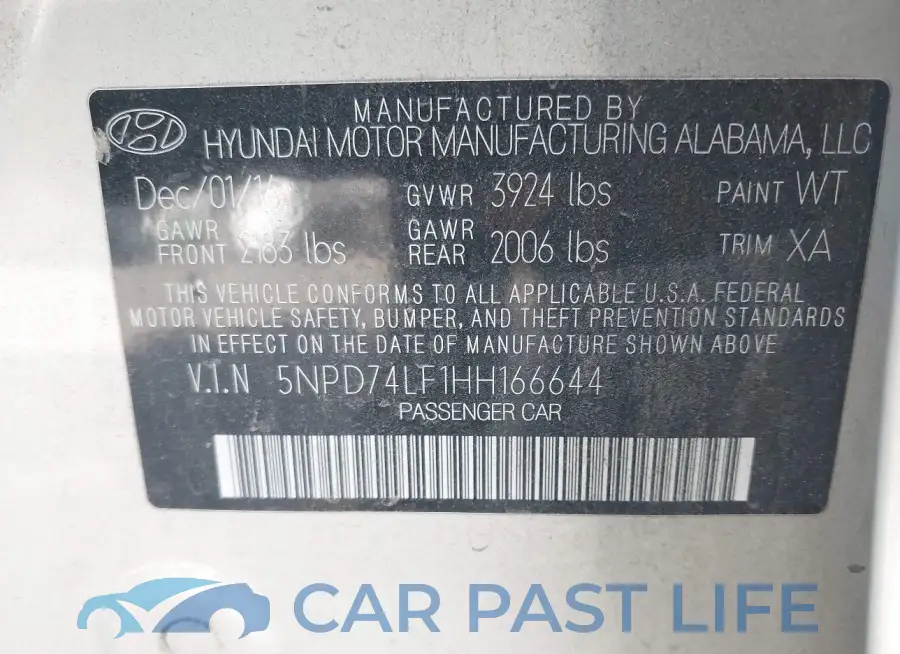 5NPD74LF1HH166644# 9