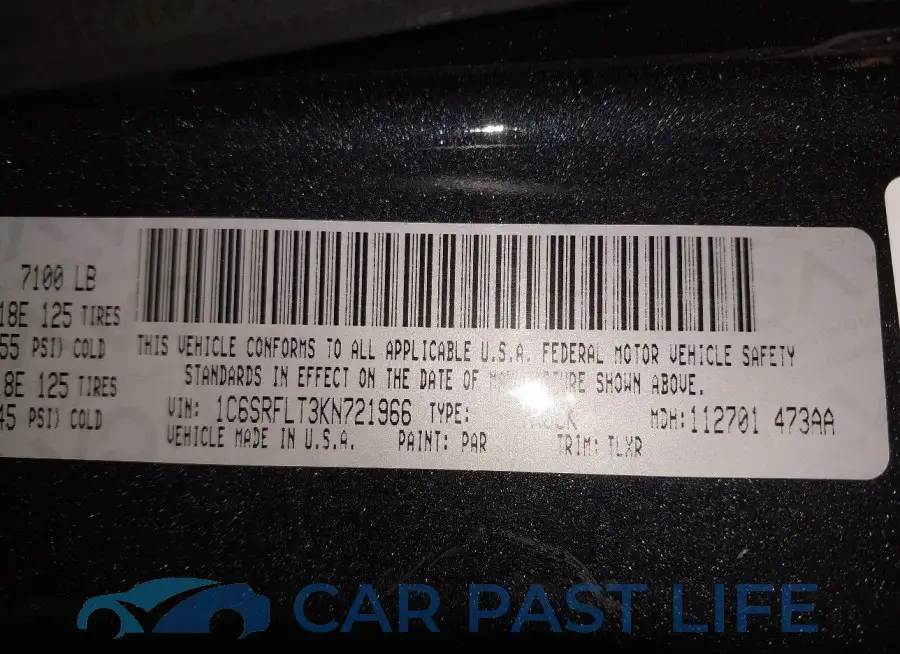 1C6SRFLT3KN721966# 9