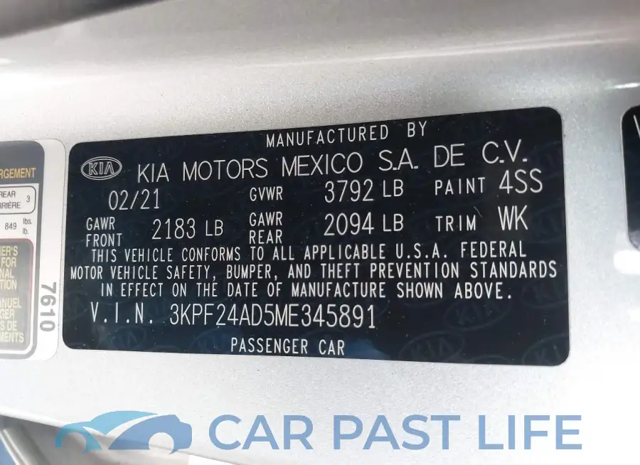 3KPF24AD5ME345891# 9
