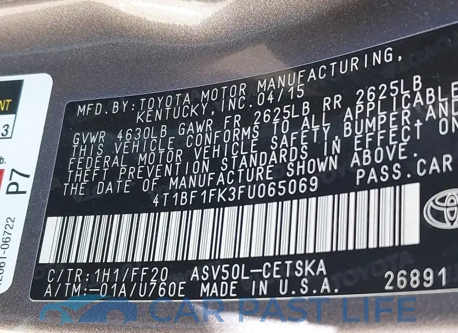4T1BF1FK3FU065069# 9