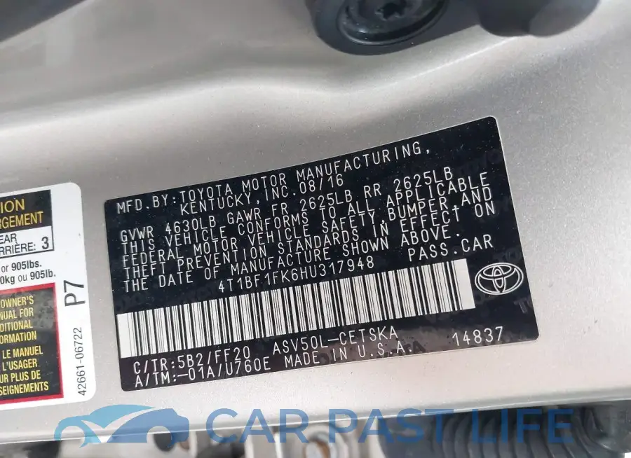 4T1BF1FK6HU317948# 9