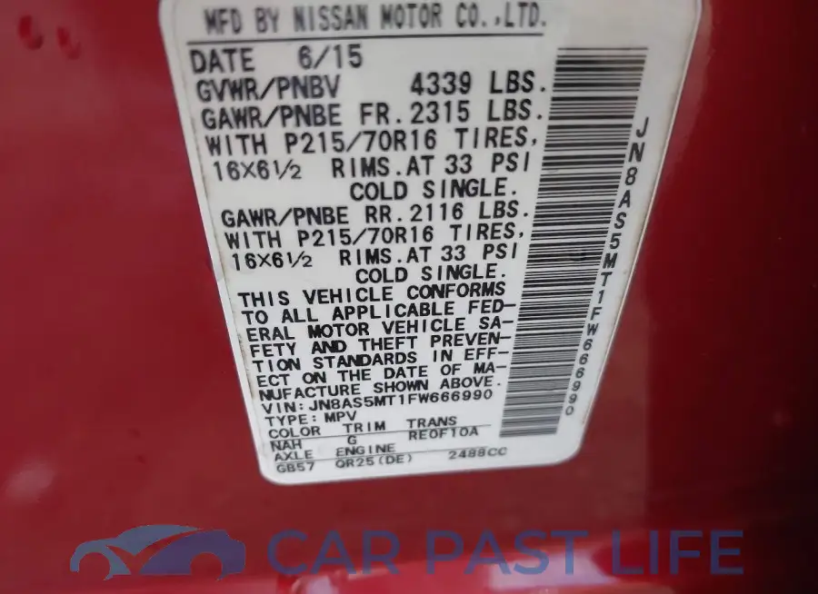 JN8AS5MT1FW666990# 9