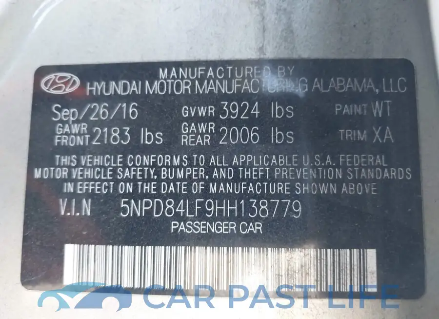5NPD84LF9HH138779# 9