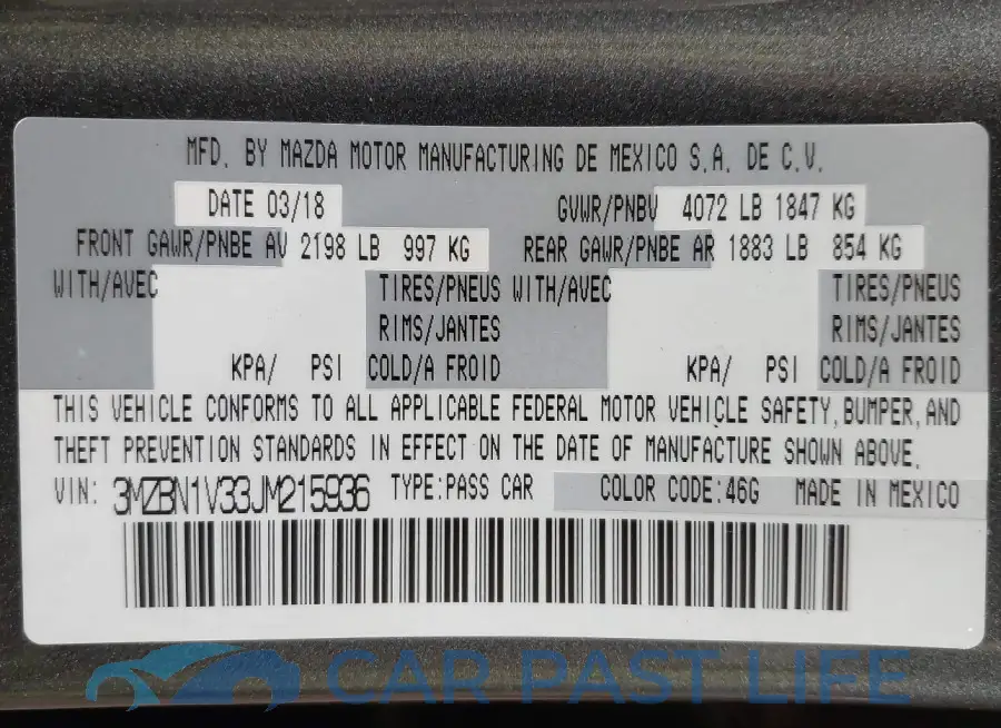 3MZBN1V33JM215936# 9