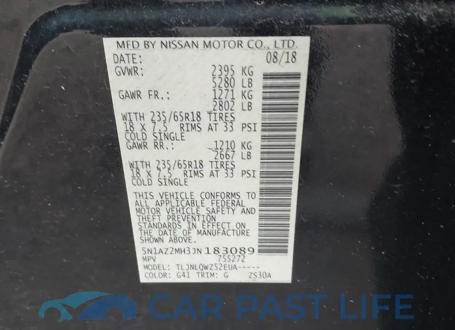 5N1AZ2MH3JN183089# 9