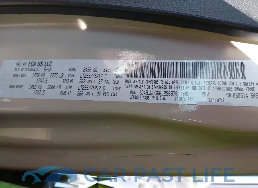 1C4BJWDG6GL296876# 9