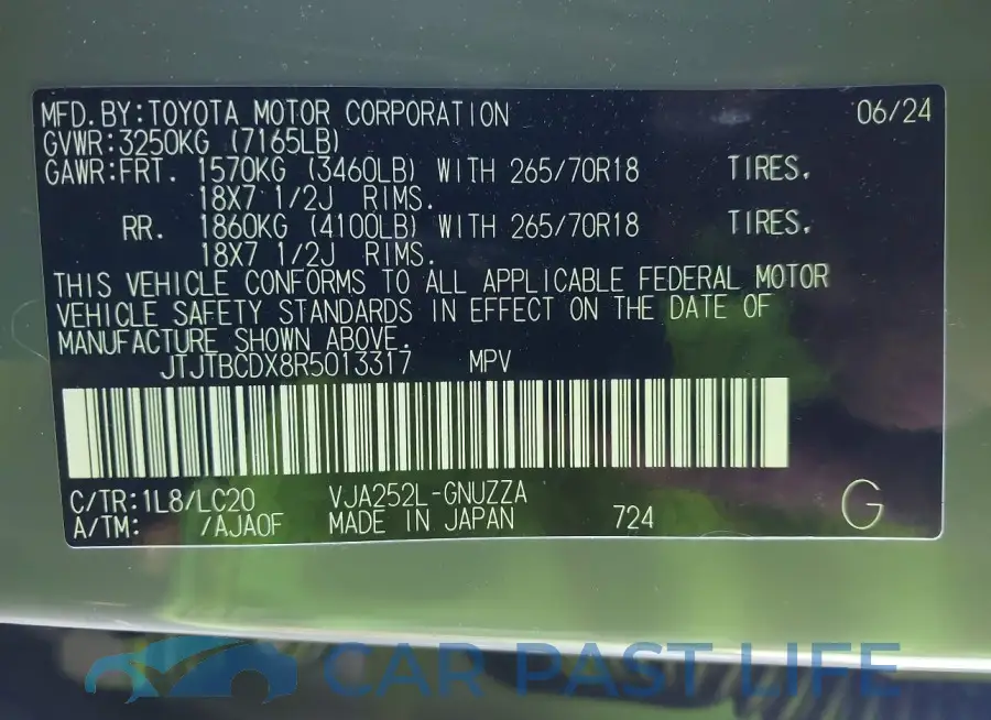 JTJTBCDX8R5013317# 9