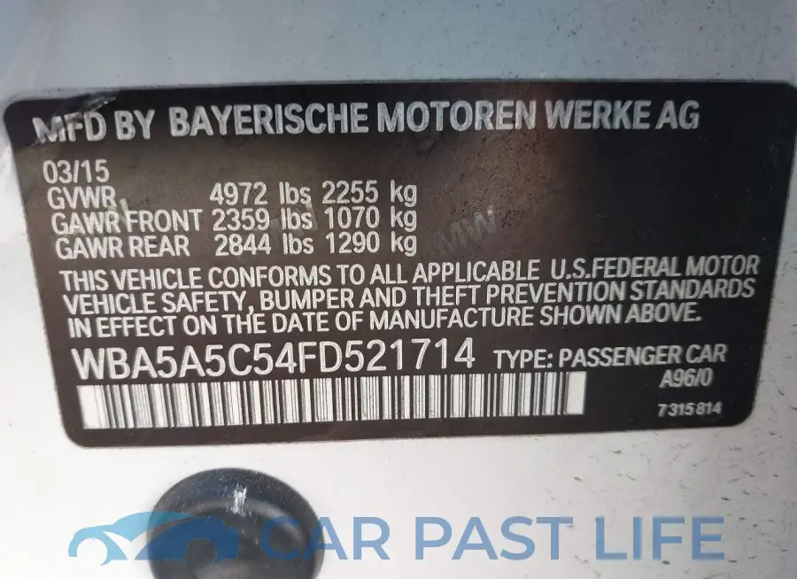 WBA5A5C54FD521714# 9