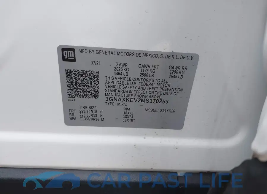 3GNAXKEV2MS170253# 9