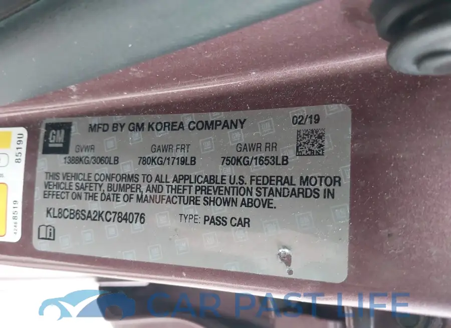 KL8CB6SA2KC784076# 9